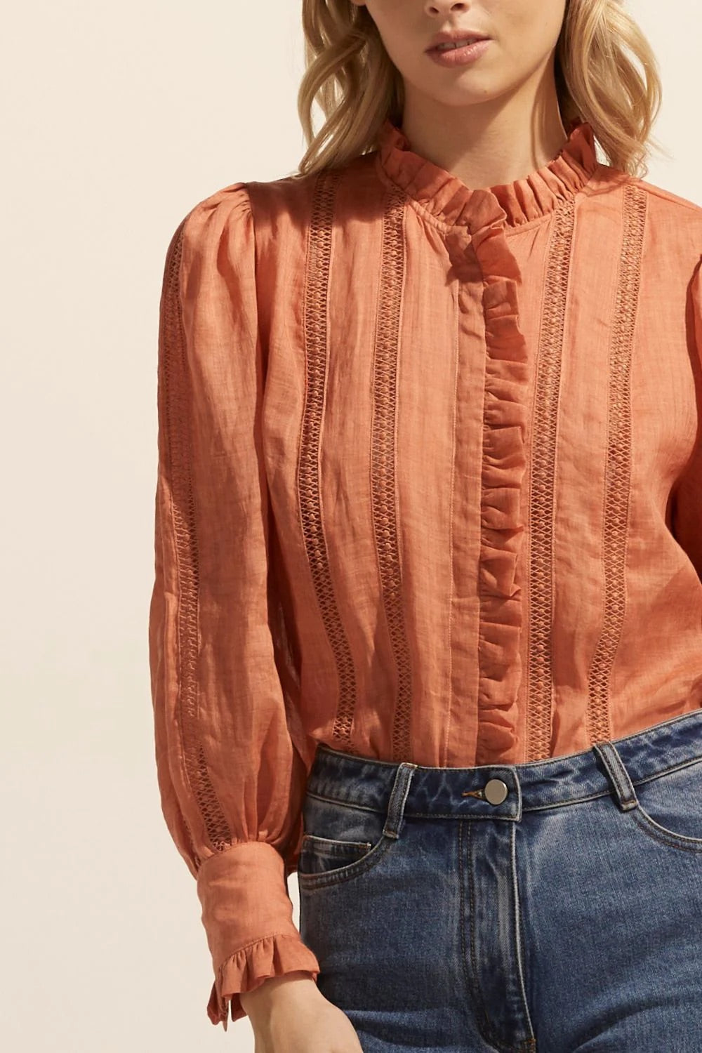 ZK Swoon Top - Apricot & Sailor