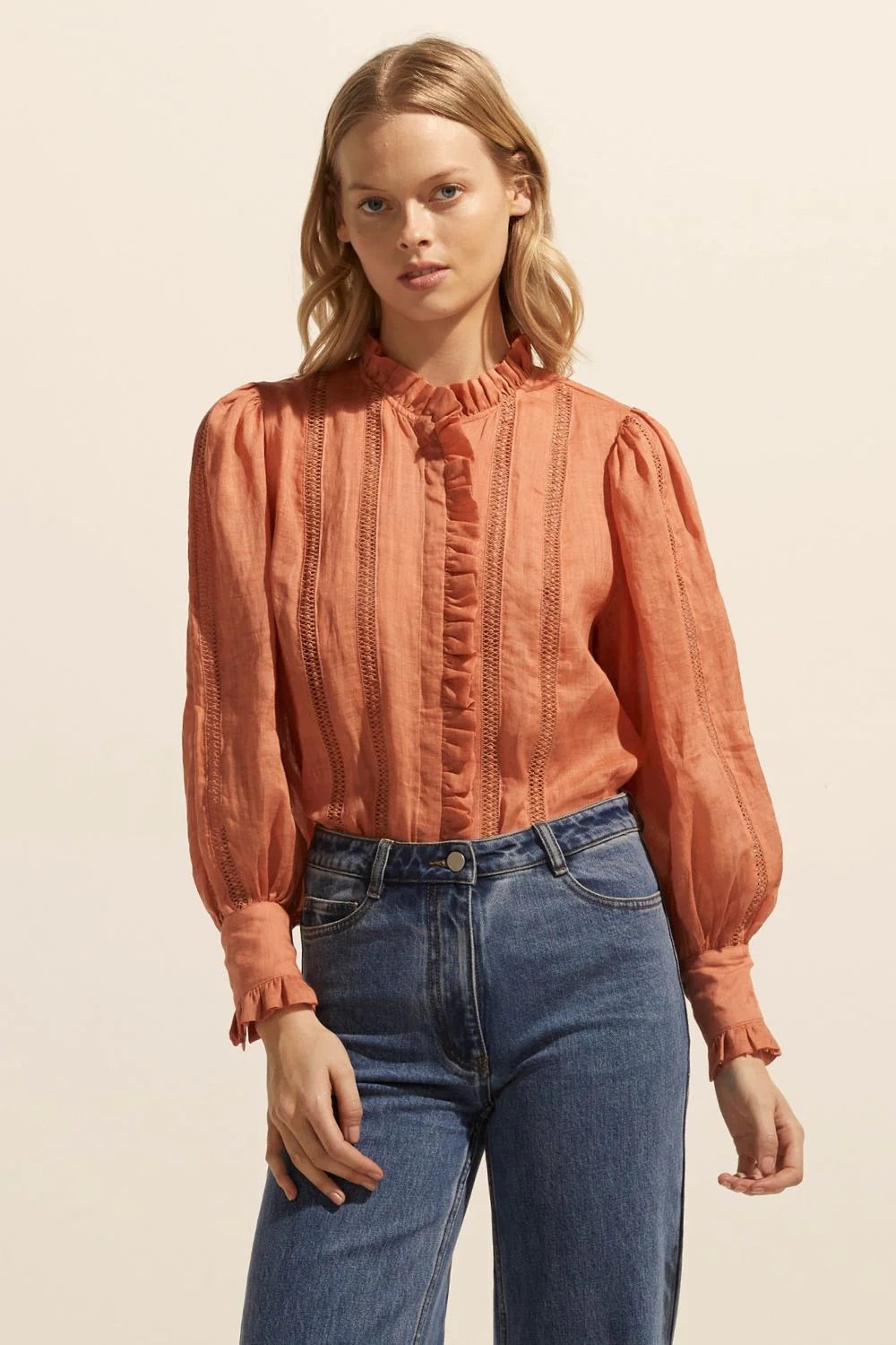 ZK Swoon Top - Apricot & Sailor