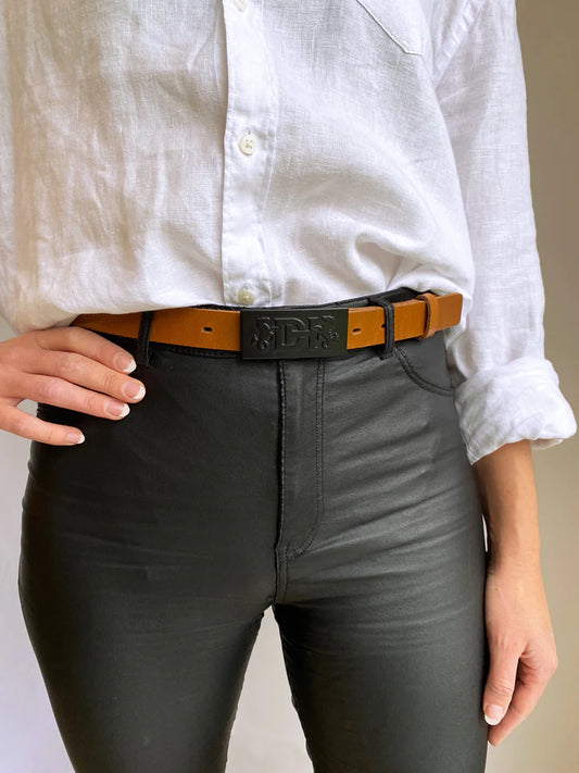 Dark Hampton leather belt from Outline Clothing
