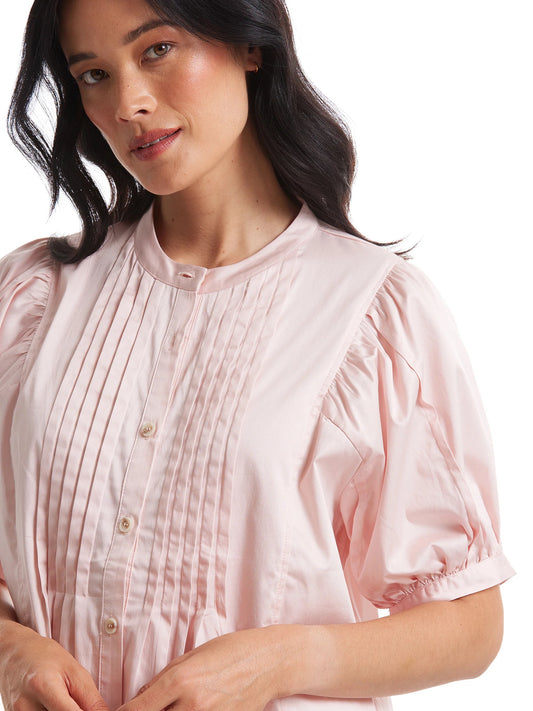 Elbow Pintuck Shirt - Dusk Pink